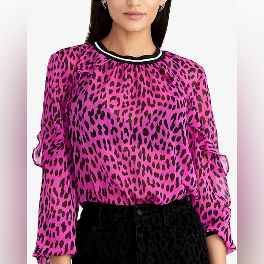 Rachel by Rachel Roy Pink Leopard Print Women's Top